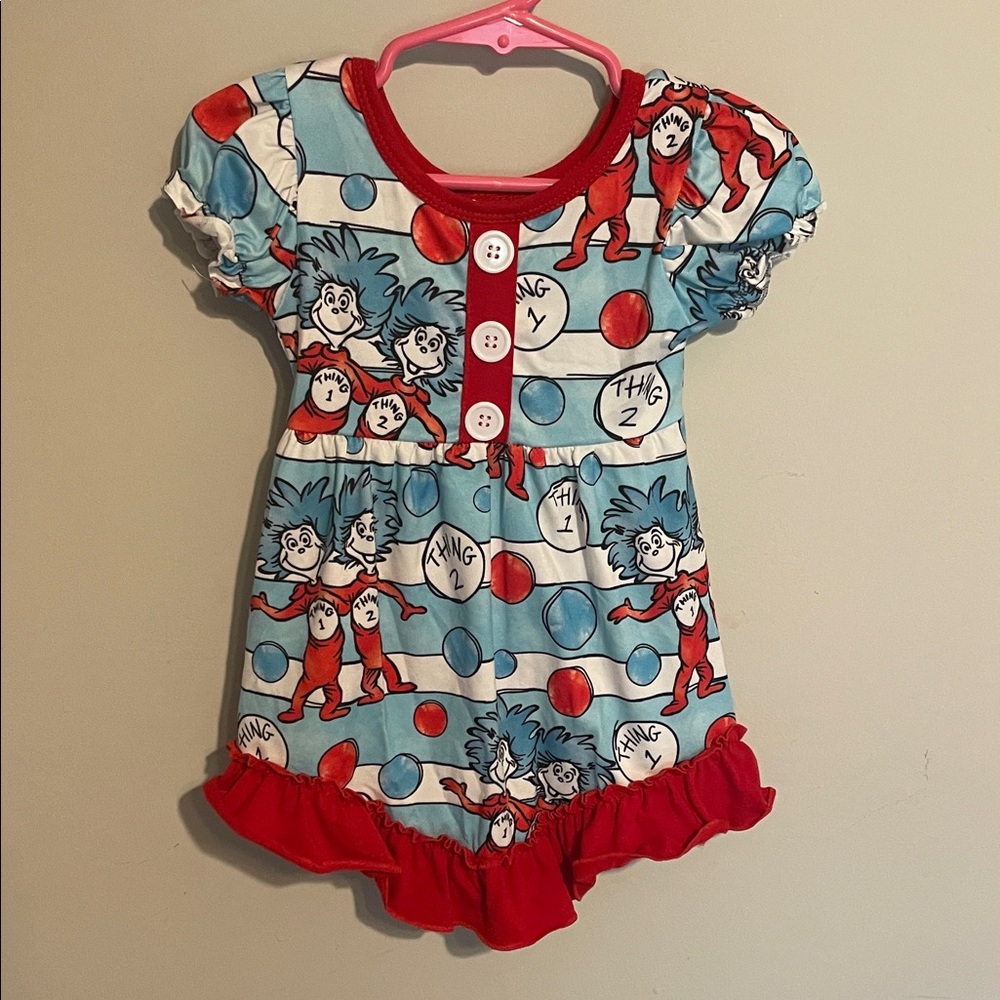 Dr. Seuss Thing 1 and Thing 2 dress 12-18 months